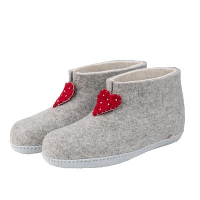 Jubilee Heart Slipper - Grey